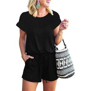 Casual Dressy One Piece T-shirt Short Pants Jumpsuit Beach Vacation Outfit